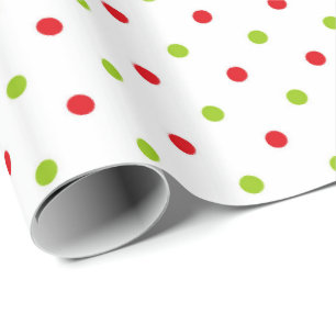 Röd och grön polka dots som slår in papper presentpapper
