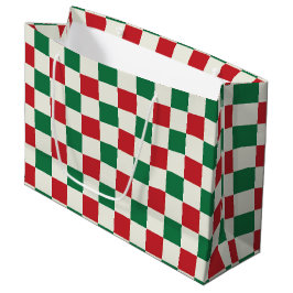 Röd och grön retro julcheckmönster