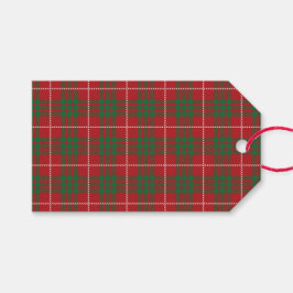 Röd och grön rutig presentetikett