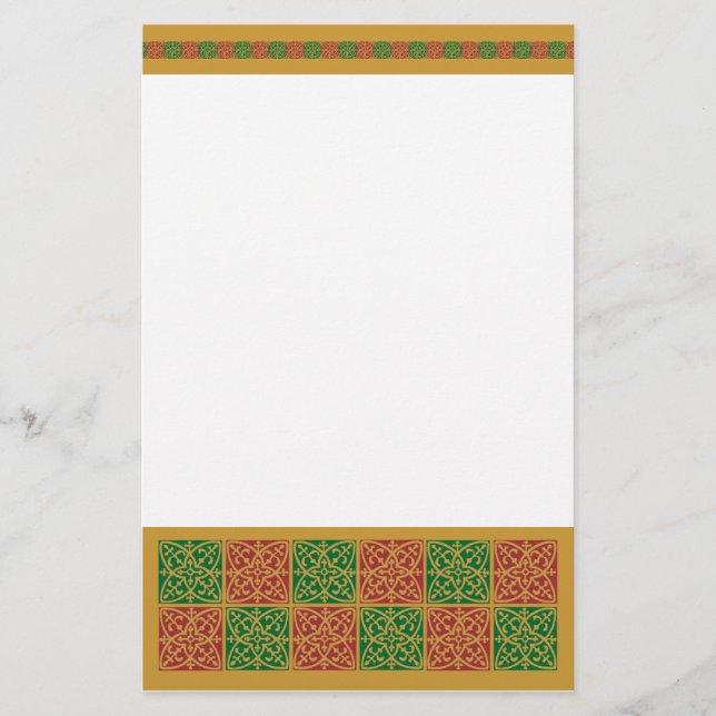 Röd och grön semester Mönster pappersvaror Brevpapper (Framsida)