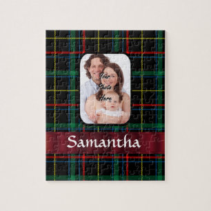 Röd och grön tartan pussel
