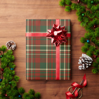 Röd och grön tartanrutig julpresent presentpapper