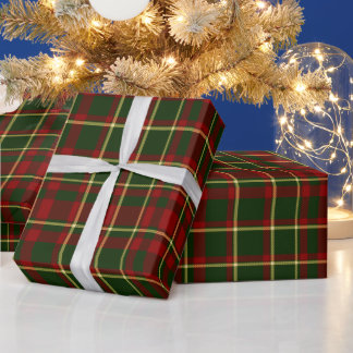 Röd och grön tartanrutig julpresent presentpapper