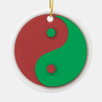 Röd och grön Yin och Yang prydnad