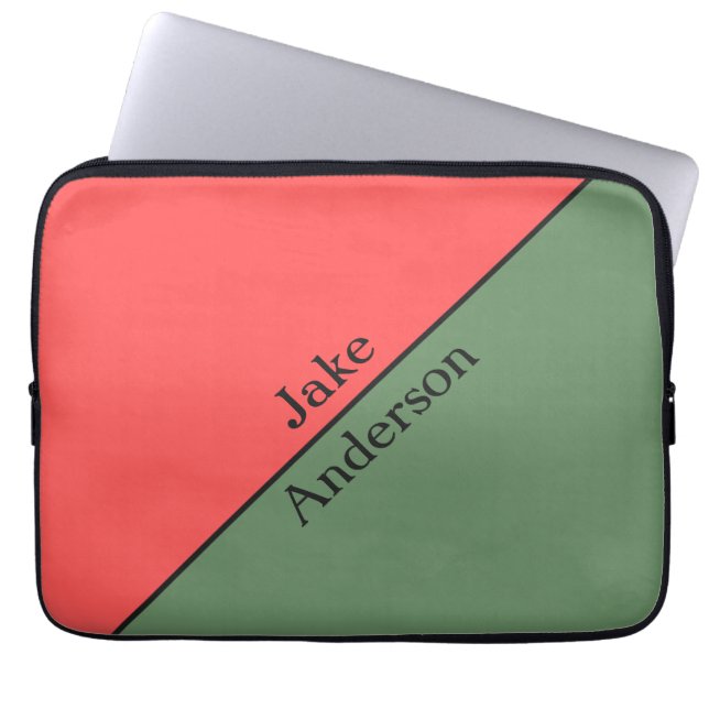 Röd och Grönt 45 grader minimalistisk Laptop Fodral (Framsidan)