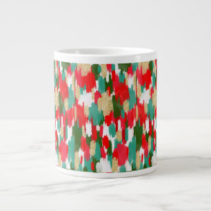 Röd och grönt abstrakt jumbo mugg