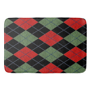 Röd och Grönt Argyle Badrumsmatta