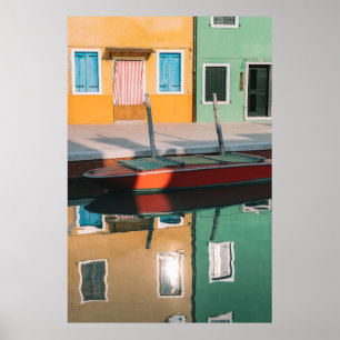 RÖD OCH GRÖNT AV BOAT-DOKUMENT PÅ DOCK POSTER