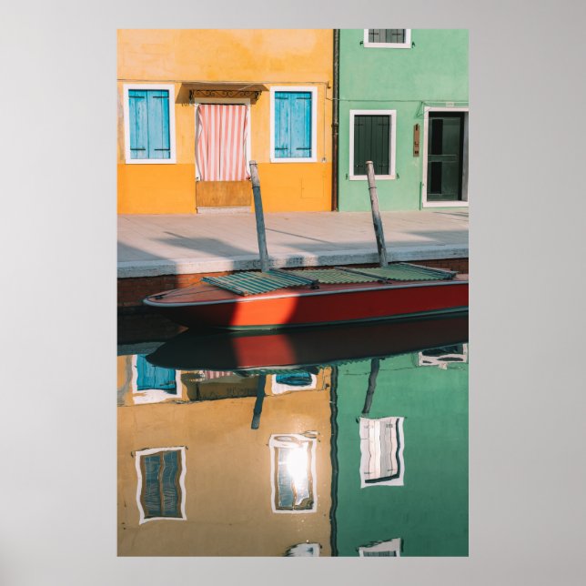 RÖD OCH GRÖNT AV BOAT-DOKUMENT PÅ DOCK POSTER (Framsidan)