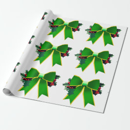 Röd och Grönt Bow med hålvit svällning Papper Presentpapper