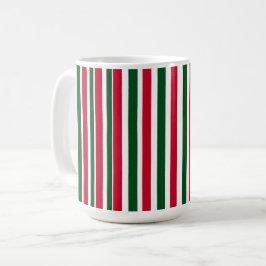 Röd och Grönt Candy cane jul Rand Kaffemugg