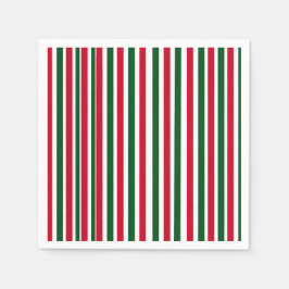 Röd och Grönt Candy cane jul Rand Pappersservett