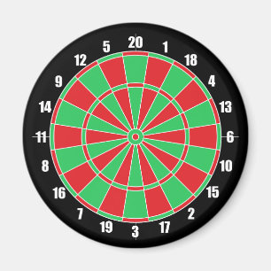 Röd och Grönt Dartboard Magnet