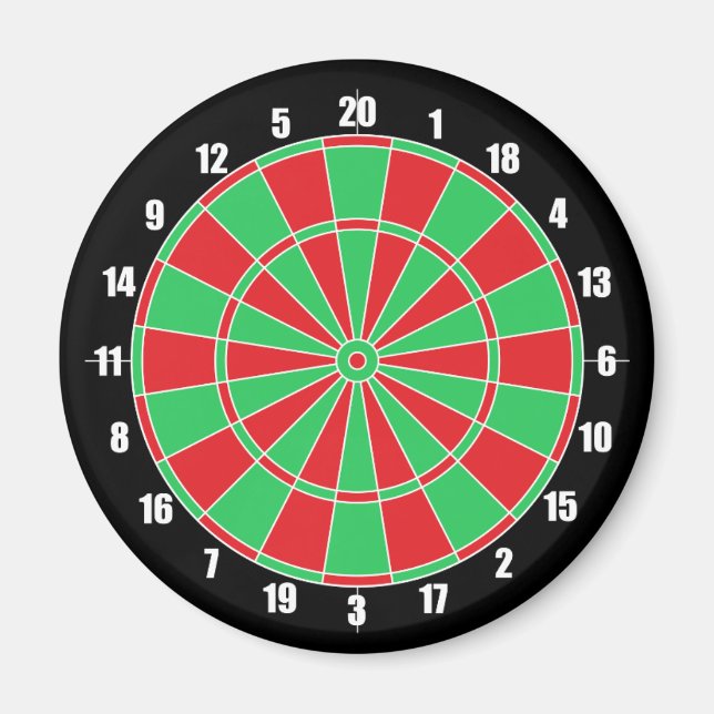 Röd och Grönt Dartboard Magnet (Framsidan)