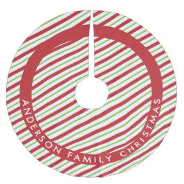 Röd och Grönt Diagonal Helgdag Rand Julgransmatta Borstad Polyester