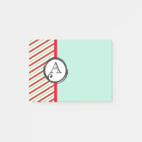 Röd och Grönt diagonal Rand med monogram