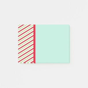Röd och Grönt diagonal - strimlad jul Mönster Post-it Block