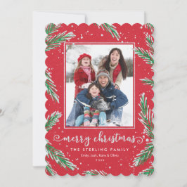 Röd och Grönt för fotojulkort | Glitter Julkort