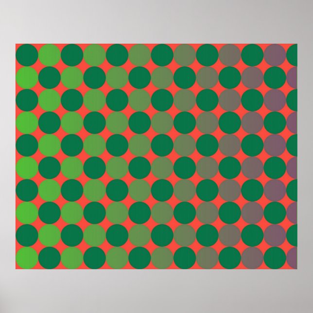 Röd och Grönt för övertoningscirklar för OpArt Poster (Framsidan)