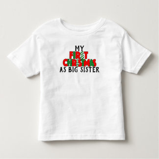 Röd och Grönt Första jul för Big Sister T Shirt