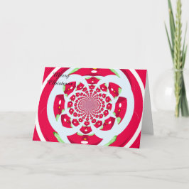 Röd och Grönt Fractal-jul Helgkort