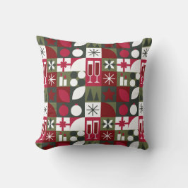 Röd och Grönt Geometric jul Kudde