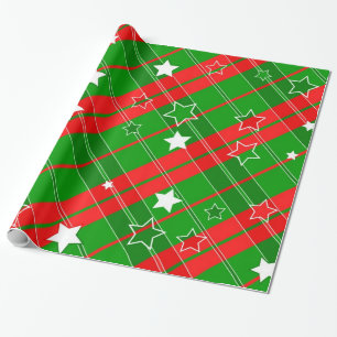 Röd och Grönt Geometric Rand Presentpapper