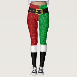 Röd och Grönt Glitter, mousserande kvarter jul Leggings