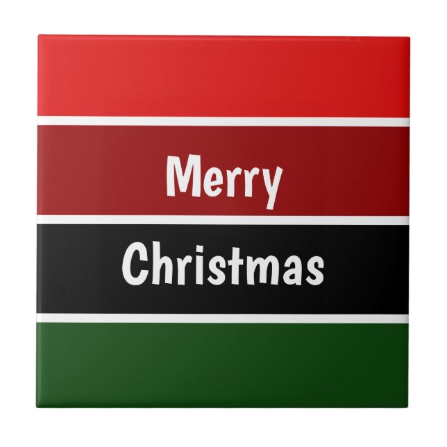 Röd och Grönt God jul Kakelplatta (Framsidan)