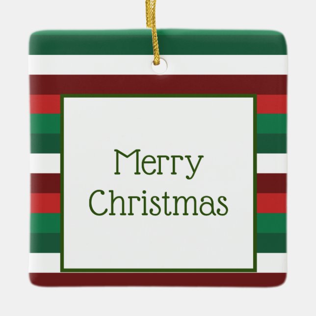 Röd och Grönt God jul Ornament (Framsida)
