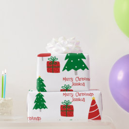 Röd och Grönt God jul Presentpapper