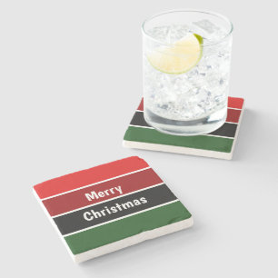 Röd och Grönt God jul Stenunderlägg