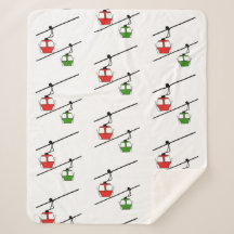 Röd och grönt gondolas på vita filtar