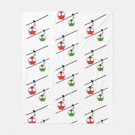 Röd och grönt gondolas på vita filtar