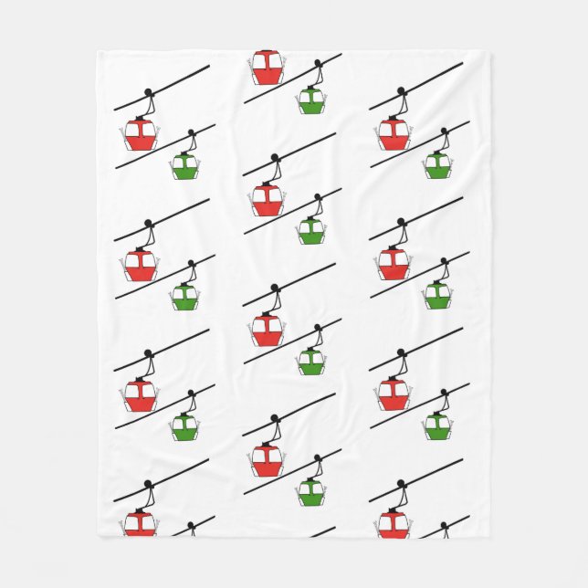 Röd och grönt gondolas på vita filtar (Framsidan)