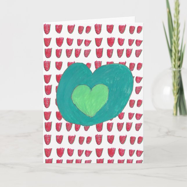 Röd- och Grönt-Helgdag Kort (Framsida)