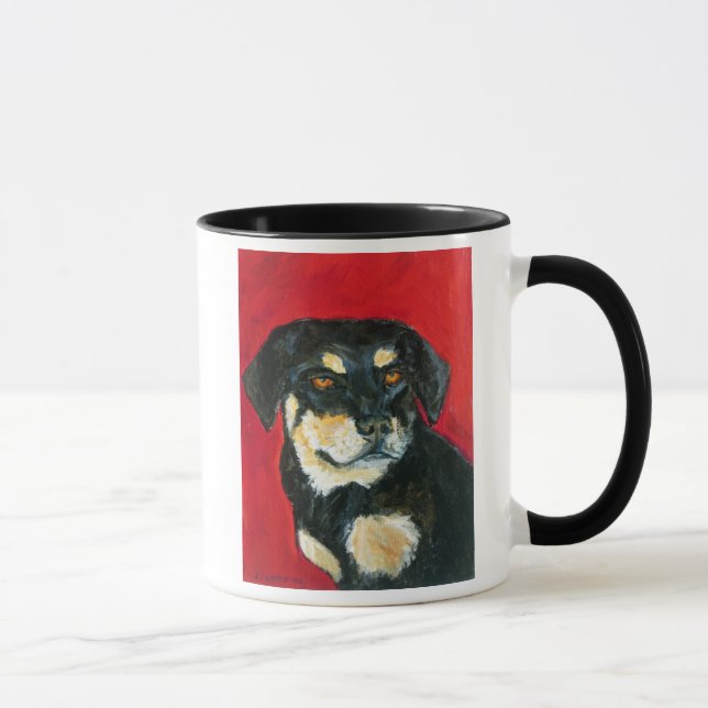 Röd och Grönt Hund Mugg (Höger)