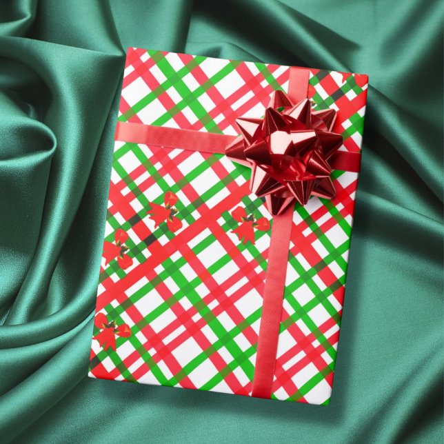 Röd och Grönt i God jul Lycklig Helgdag Presentpapper (Skapare uppladdad)