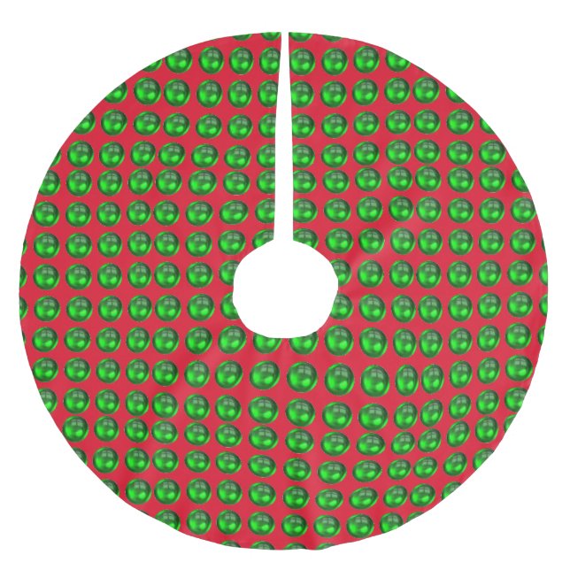 Röd och Grönt jul Julgransmatta Borstad Polyester (Framsidan)