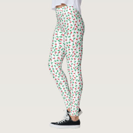 Röd och Grönt Jul Ljus Leggings