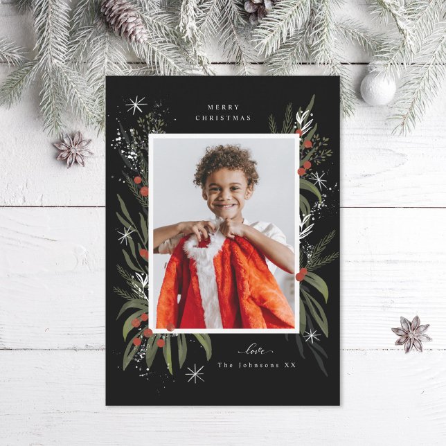 Röd och Grönt Julfumfoto Julkort (Skapare uppladdad)