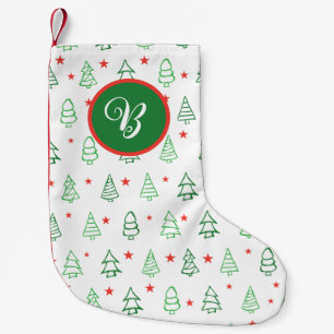 Röd och Grönt Julgran Liten Julstrumpa