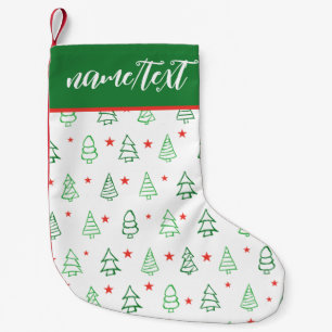 Röd och Grönt Julgran Liten Julstrumpa
