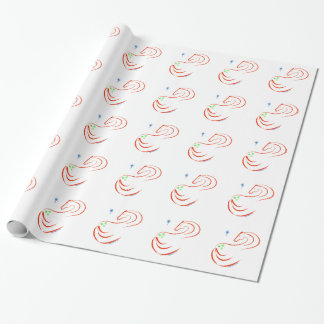 Röd och grönt Julhästen som omsluter pappra gåva Presentpapper