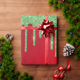 Röd- och grönt-julmas presentpapper