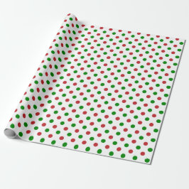 Röd och Grönt julpolka Dot Wrapping Papprare Presentpapper