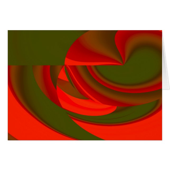 Röd och Grönt - Kuba Abstrakt Hälsningskort (Framsidan Horizontal)