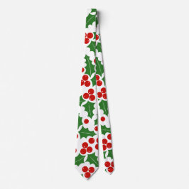 Röd och grönt, kullbär mönster jul slips