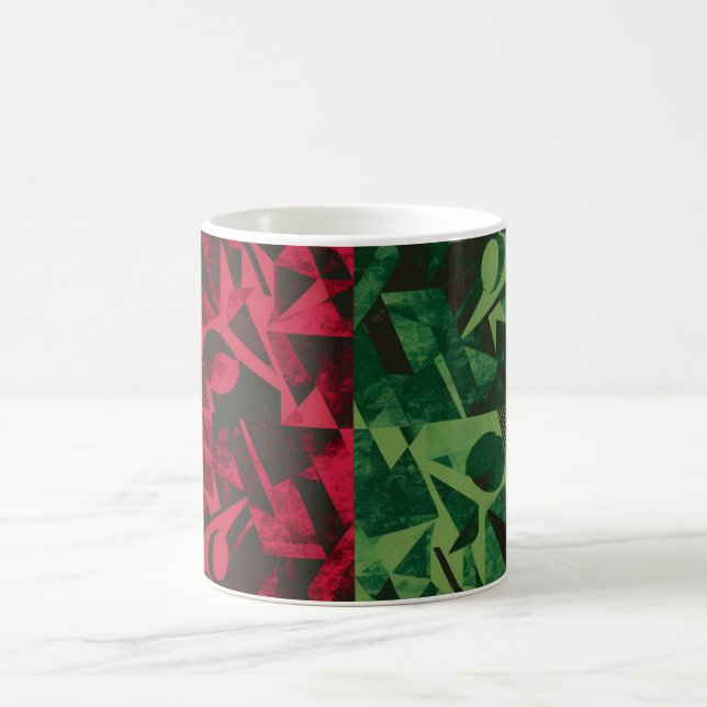 Röd och Grönt Mönster-kaffe Kopp (Center)