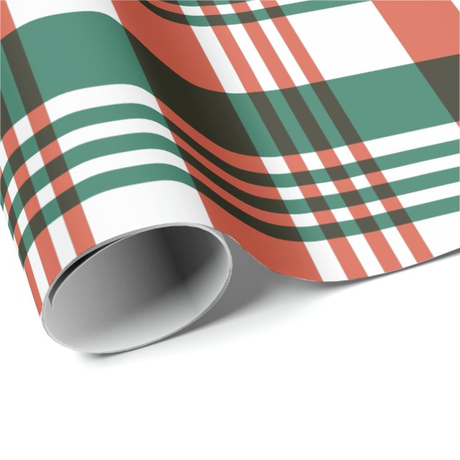 Röd- och Grönt-pingade Helgdag Presentpapper (Rullad Hörn)